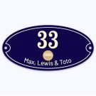 Numéro de maison de sonnette ovale avec texte