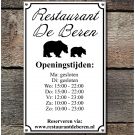 Plaque émaillée professionnelle avec horaires d'ouverture