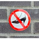Panneau d'interdiction des talons aiguilles