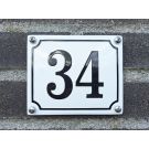 Numéro de maison traditionnel blanc-noir