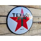 Texaco - Plaque Émaillée Vintage 