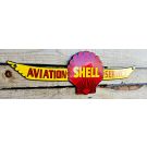 Vintage Plaque émaillée Shell Aviation