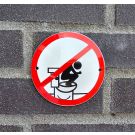 Ne montez pas sur le panneau d'interdiction du siège des toilettes