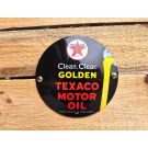 Golden Texaco motor oil plaque