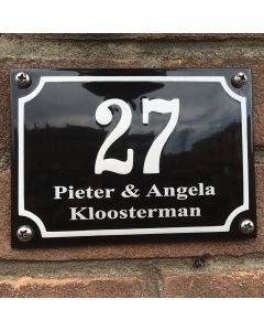 emaille huisnummer met naam