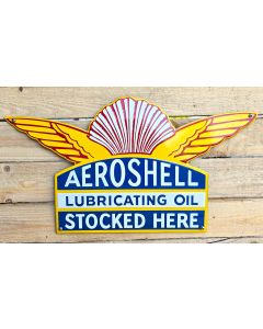 Plaque publicitaire émaillée vintage Aeroshell