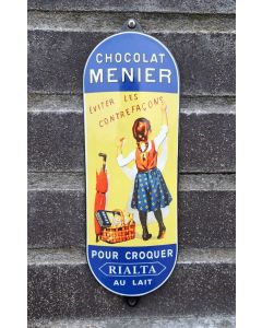 plaque émaillée de propreté Chocolat Menier