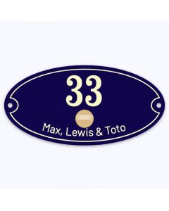 Numéro de maison de sonnette ovale avec texte