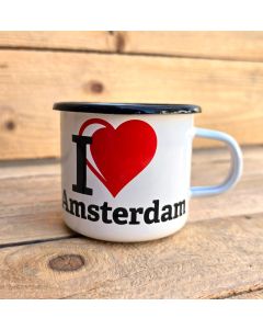 Tasse émail I love Amsterdam