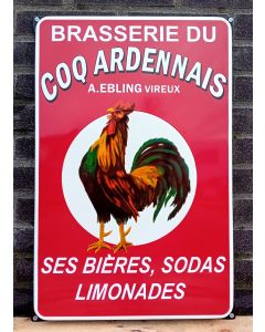 plaque émaillée Brasserie Du Coq Ardennais 