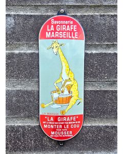 plaque émaillée de propreté Savonnerie la girafe Marseille
