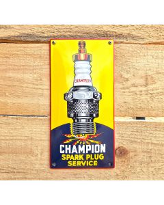 Plaque Émaillée Champion spark plug service