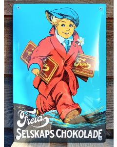 Plaque émaillée Freia Selskaps chokolade