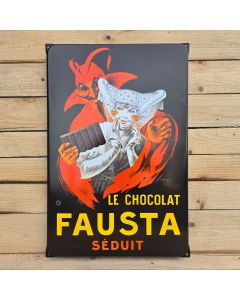 Plaque émaillée Le Chocolat Fausta