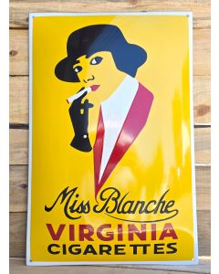 Miss Blanche Virginia Cigarettes plaque émaillé
