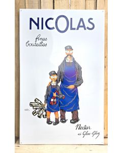 Nicolas Nectar et Glou-Glou Plaque emailée