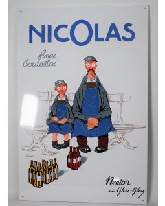 Plaque emaillee Nectar et Glou-Glou