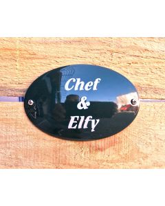 Plaque avec nom bombée sans bord