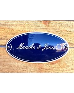 Plaque avec nom bombée avec bord +