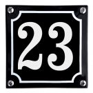 Numéro de maison Noir/Blanc courbé - 23
