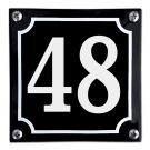 Numéro de maison Noir/Blanc courbé - 48