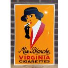 Miss Blanche Virginia Cigarettes plaque émaillé