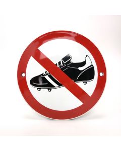 Panneau d'interdiction des chaussures de football