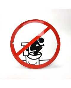 Ne montez pas sur le panneau d'interdiction du siège des toilettes