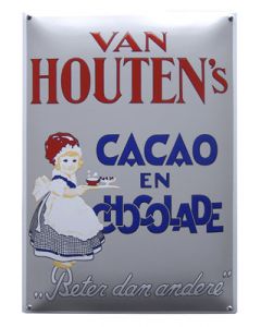 Van Houten's cacao en chocolade plaque émaillé