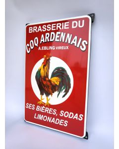 plaque émaillée Brasserie Du Coq Ardennais 