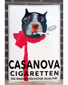 Casanova Cigaretten plaque émaille blanc