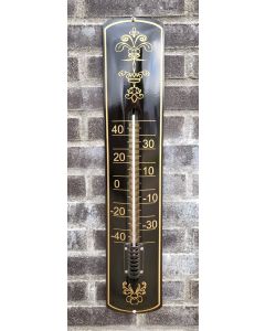 Thermomètre en émail Décoration or / noir