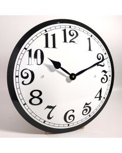 Horloge en émail blanc bord noir