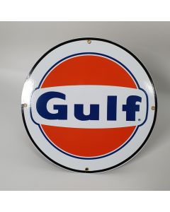 Gulf plaque émaillée plate