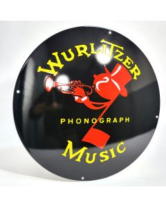 Plaque émaillée phonograph Wurlitzer music