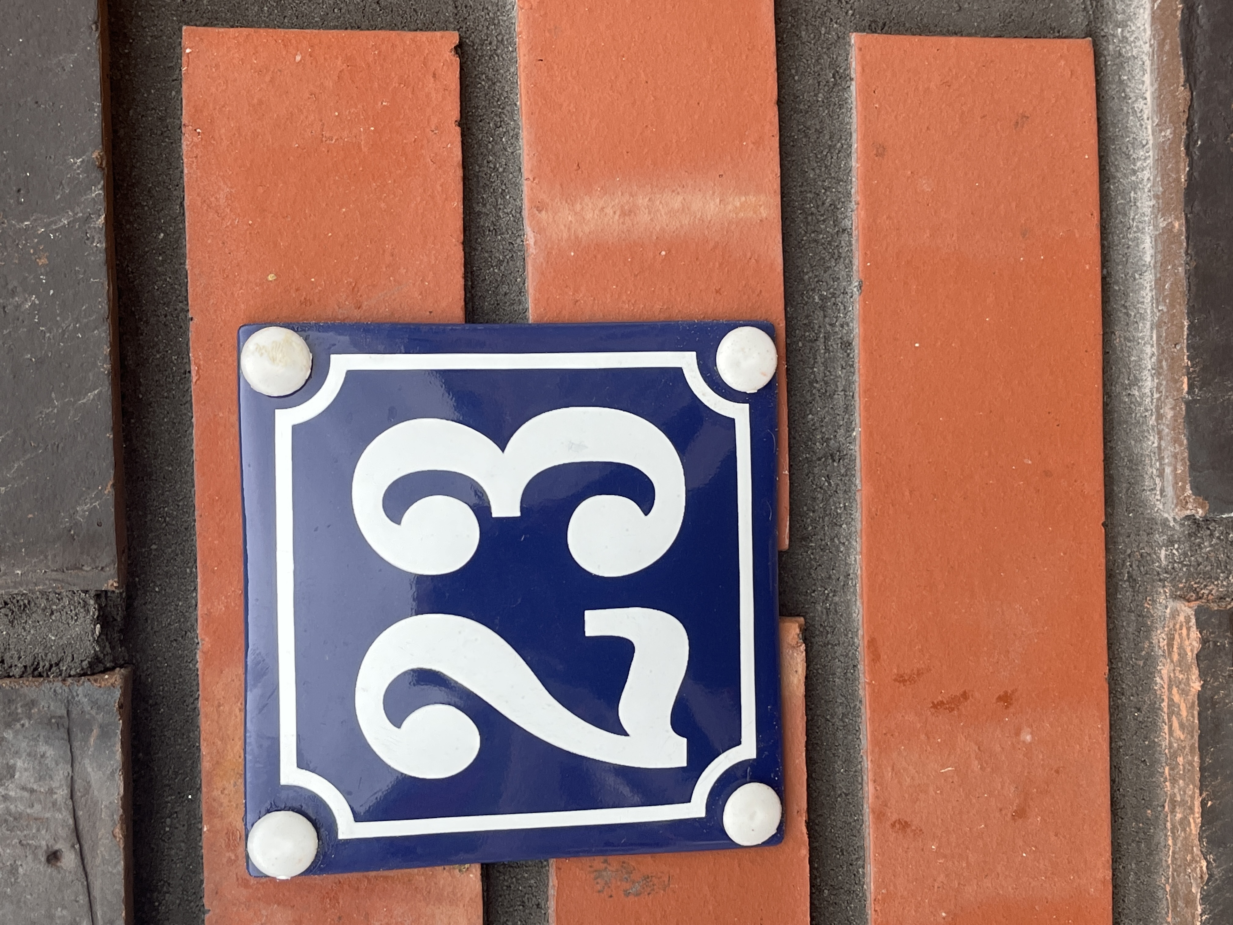 Bleu numéro de maison Plaque émaillée