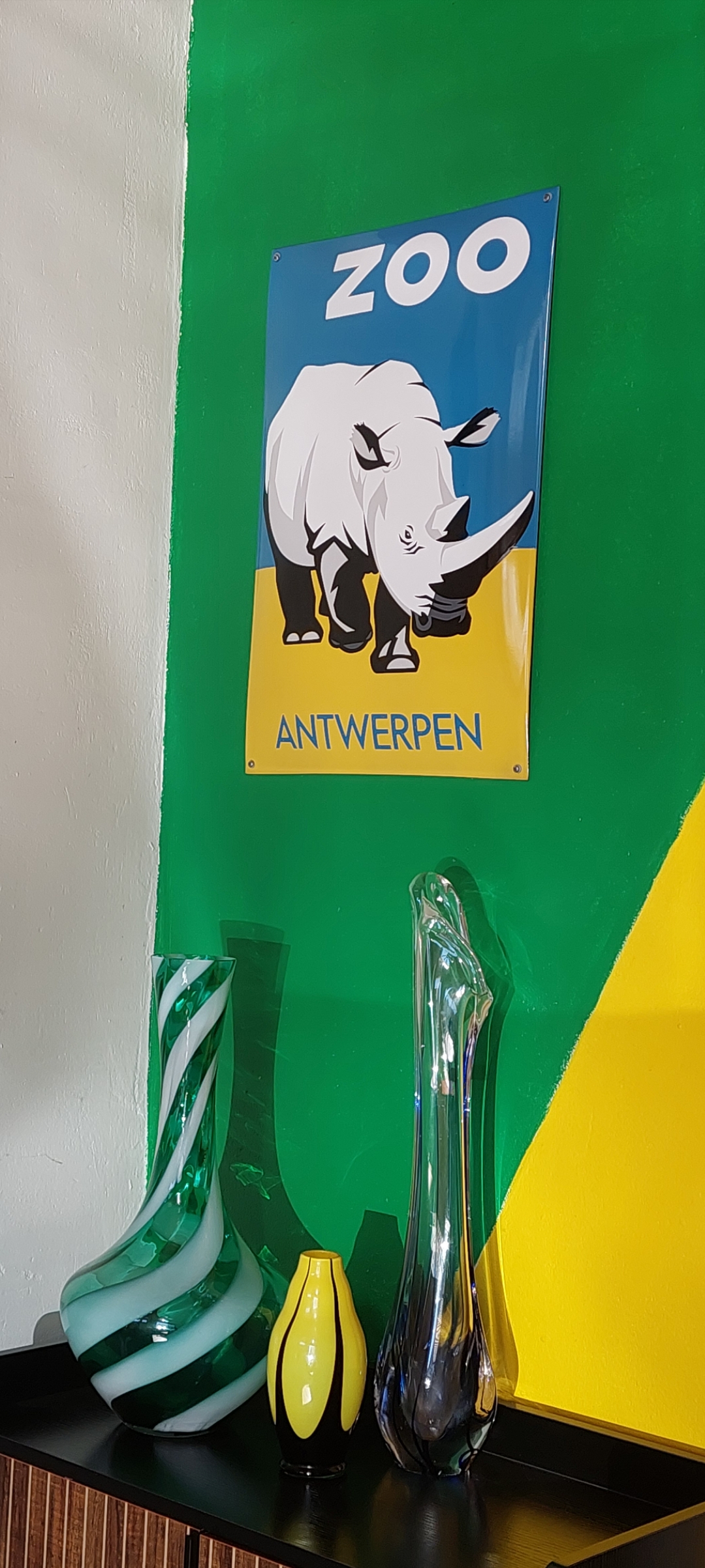 plaque émaillée Zoo Antwerpen Rhinocéros